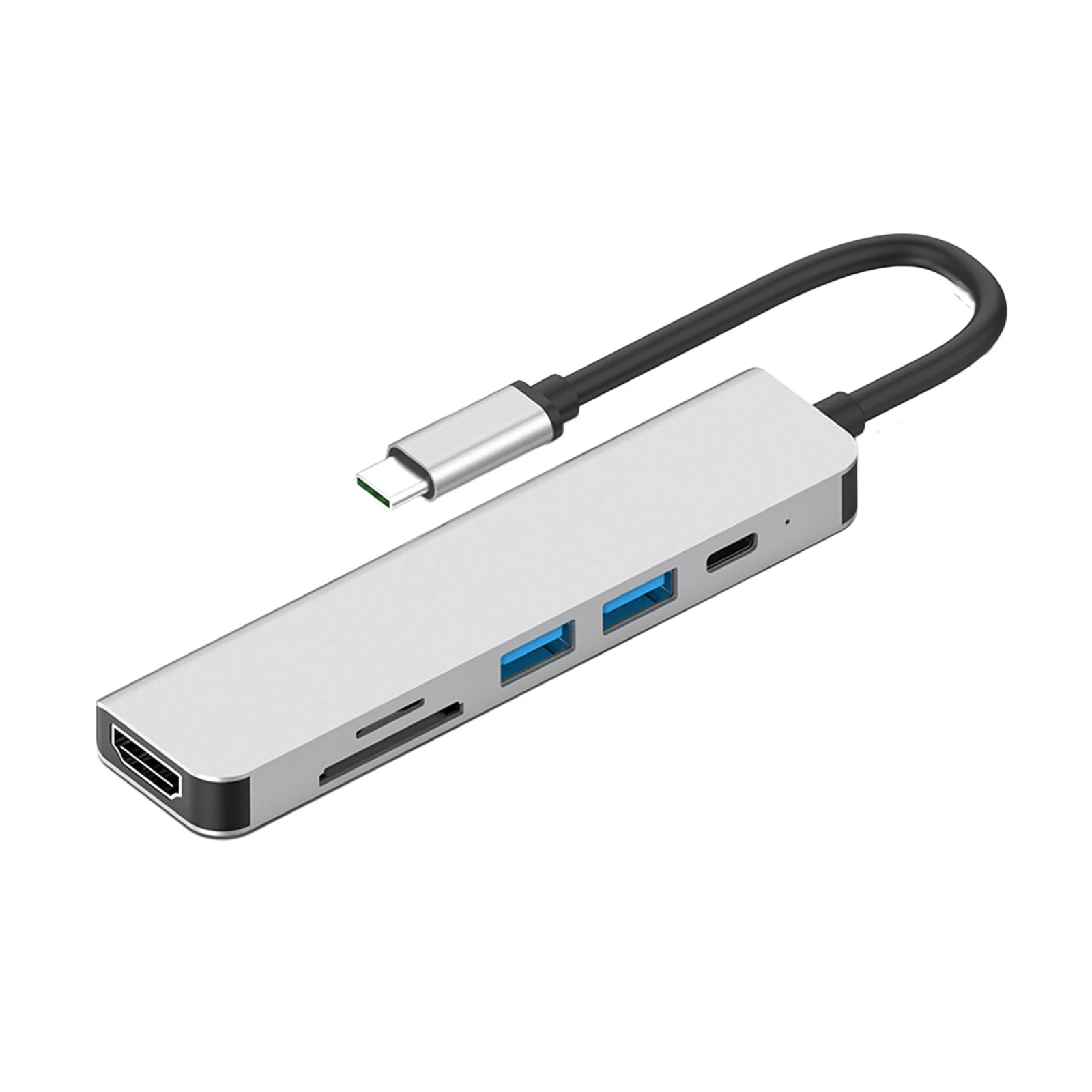 

USB-концентратор 6-в-1 с разными портами, HDMI-выходом, USB Type-C