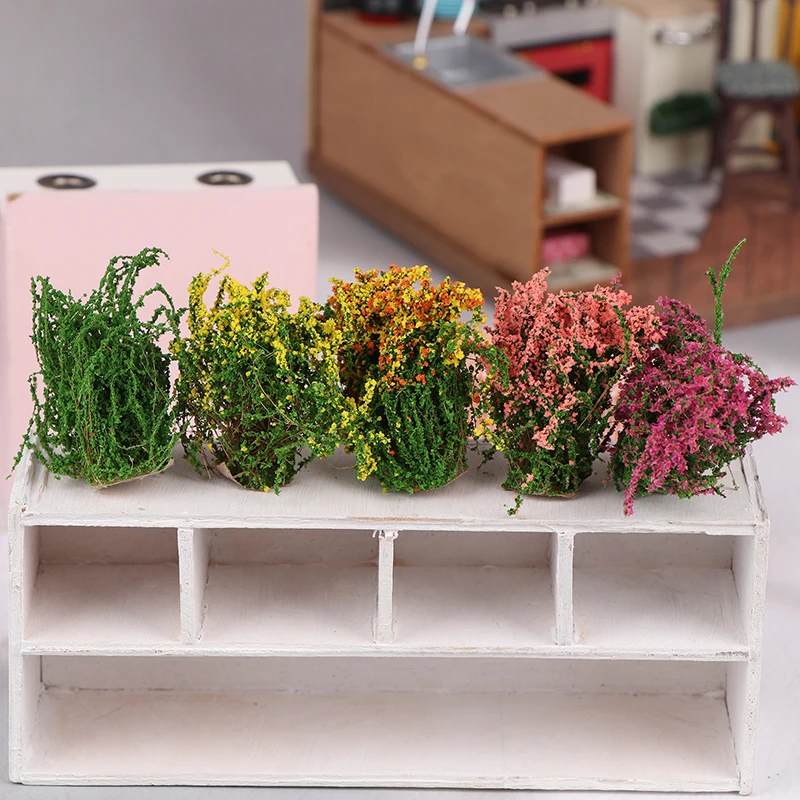 1 шт. кукольный дом DIY украшения 1/12 домик миниатюрный многоцветный цветочный куст