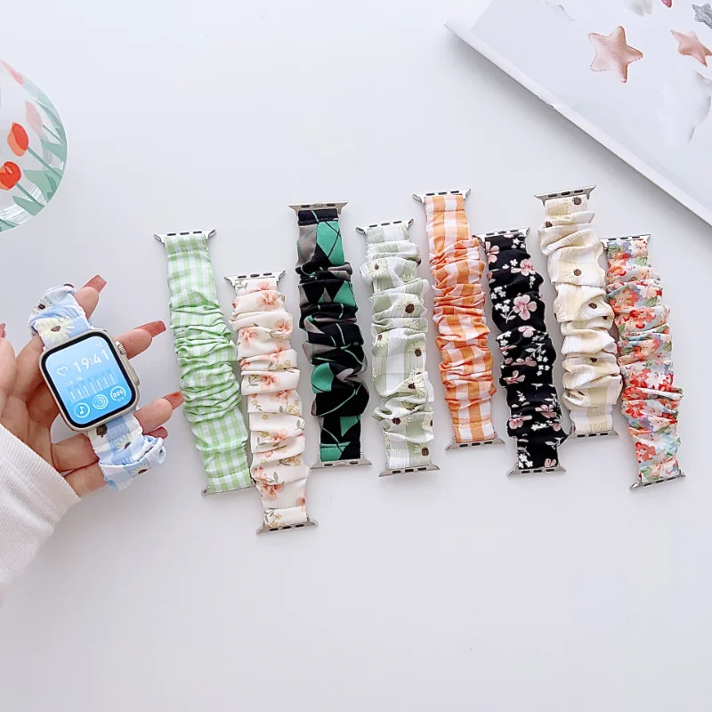 

Scrunchie Strap for Apple watch band 44mm 40mm 42mm 38mm ultra 49mm Nylon Solo Loop bracelet iwatch 5 4 3 SE 6 7 8 45mm 41mm