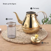 1 2l1 8l coffee maker stainless steel long mouth pot coffee kettle teapot with infuser filter milk oolong flower tea pot