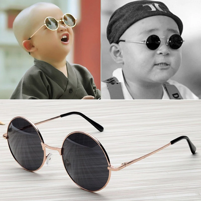 

2022Children's Fashion Sunglasses Fashion Retro Sunglasses Simple Round Frame Glasses Brand Design Sunglasses For Boys and Girls