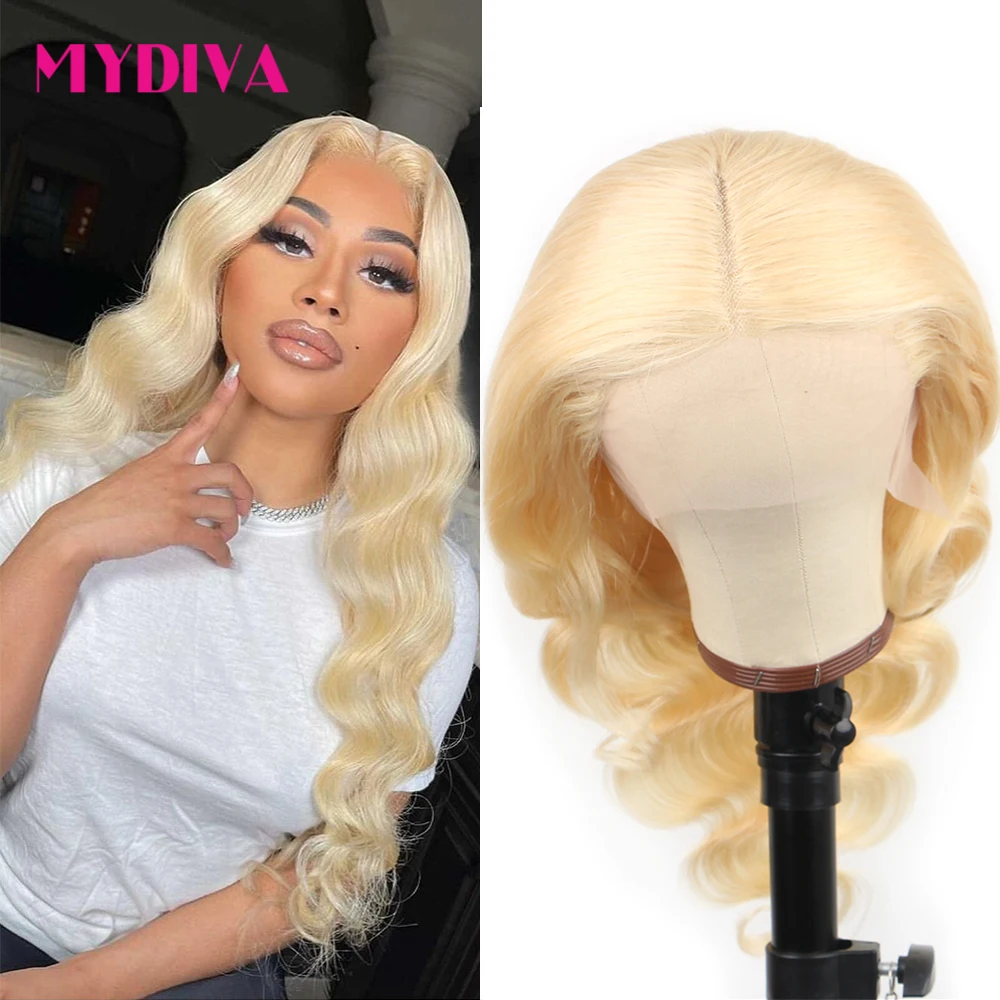 40 Inch 613 Lace Part Human Hair Wigs Pre Plucked Transparent Lace 13×1 Blonde Peruvian Body Wave t Part Lace Wig For Women
