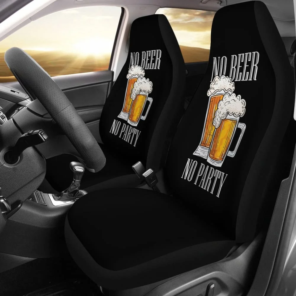 

No Beer, No Party Car Seat Covers 210206,Pack of 2 Universal Front Seat Protective Cover