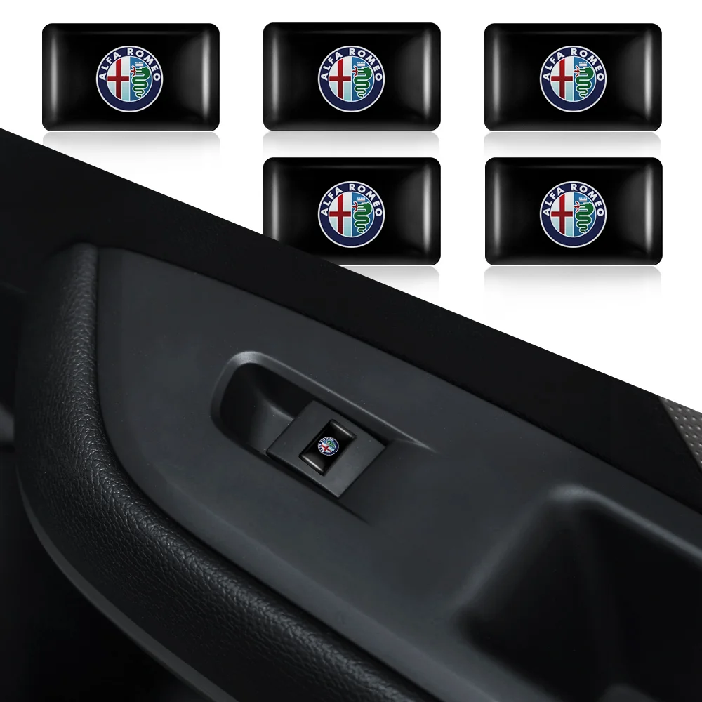 

10Pcs Car Window Lift Button Stickers Badges Interior Decoration For Alfa Romeo Giulietta 159 Mito Giulia 147 156 Stelvio GT