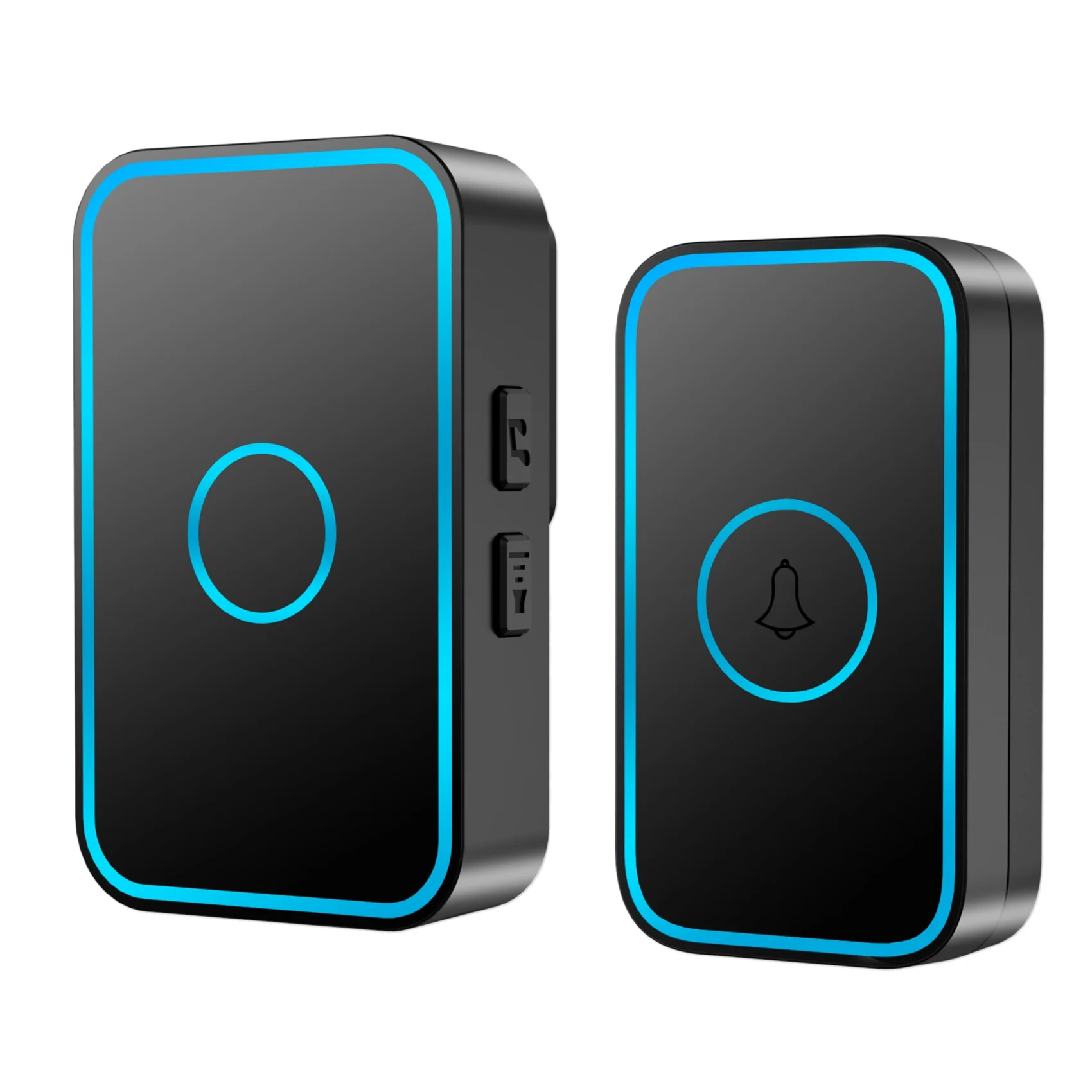 

CACAZI Intelligent Wireless Doorbell Waterproof 60 Chimes Home Cordless Door Ring Dong Home Calling Bell EU Plug Black
