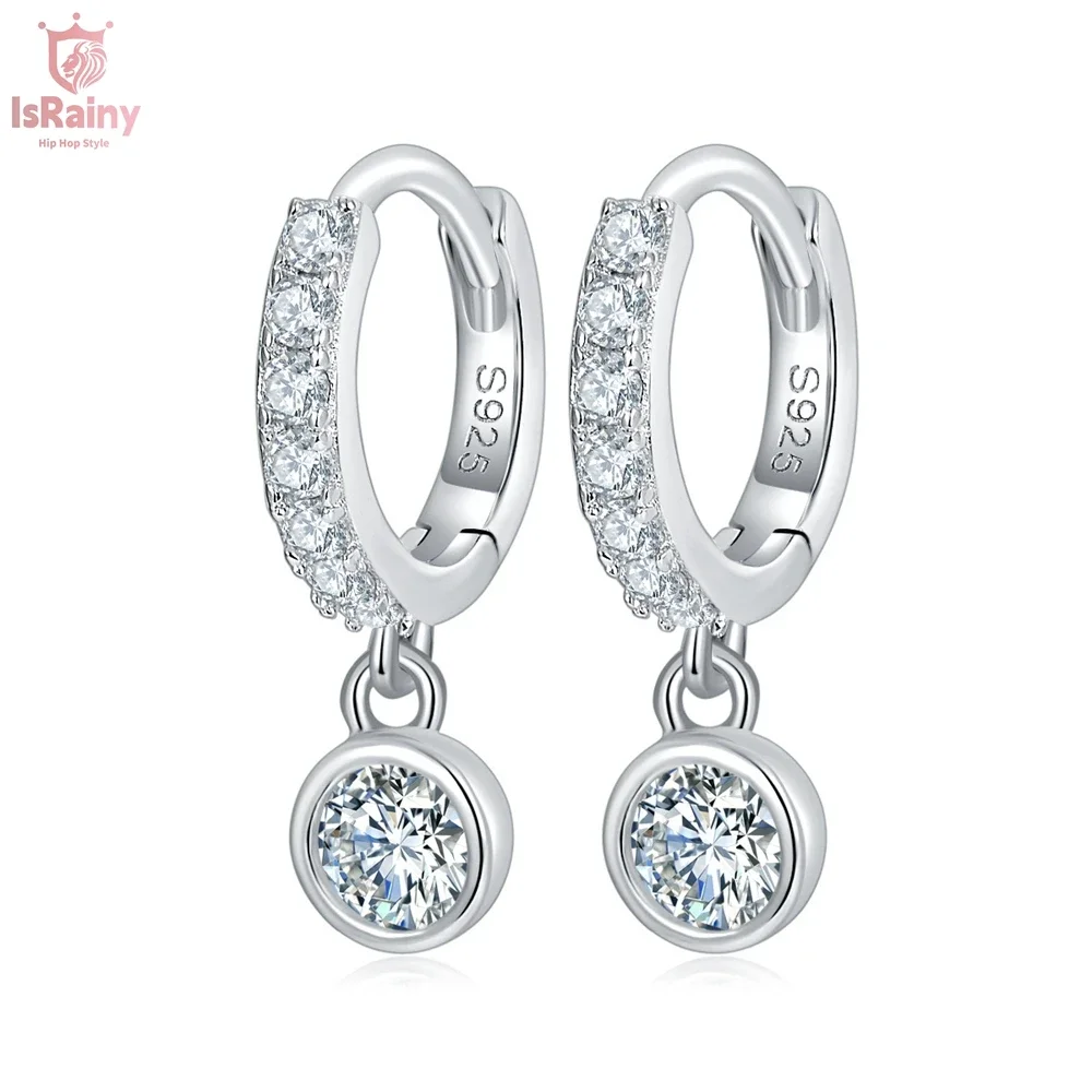 Серьги-кольца из серебра 925 пробы с муассанитом 3 5 мм