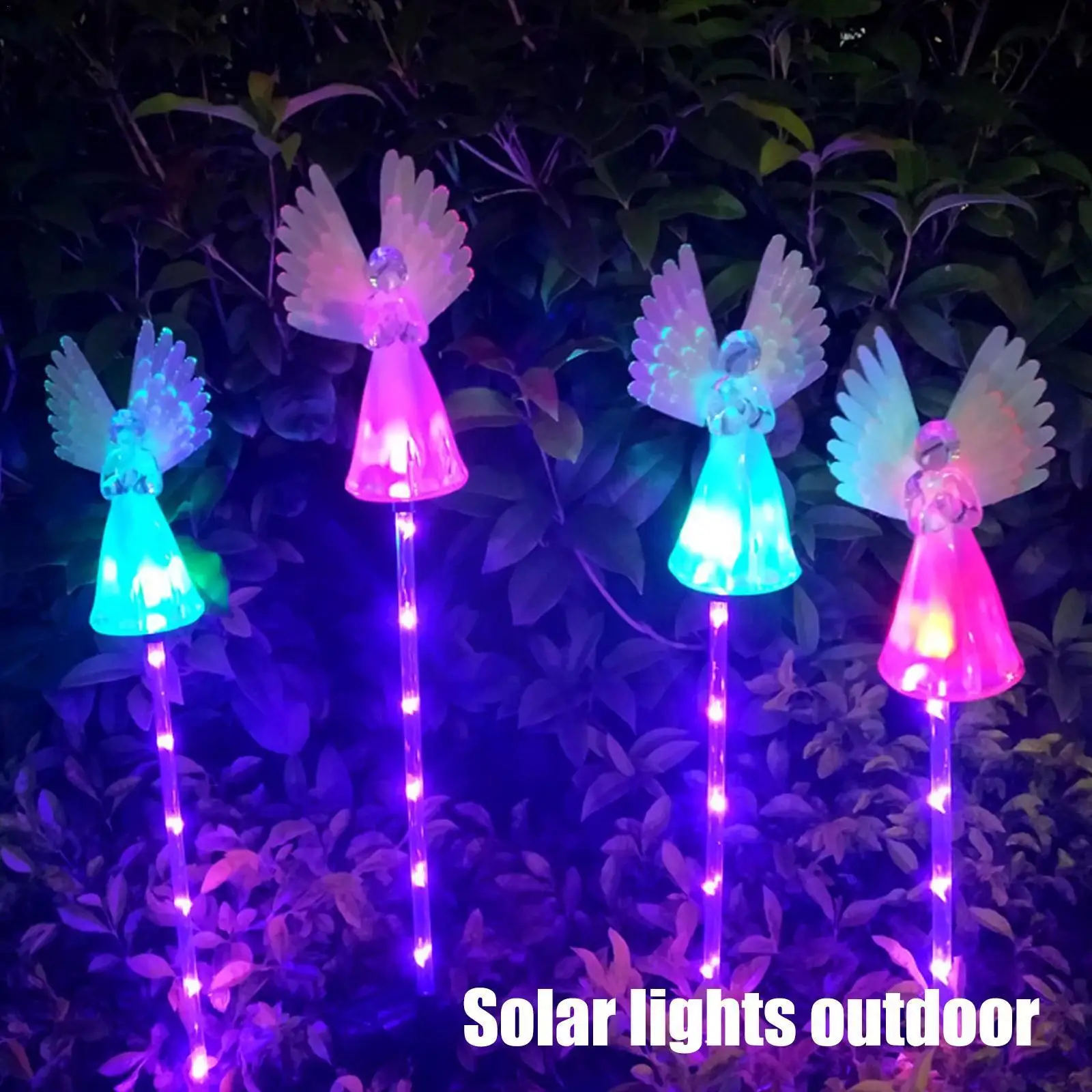 

Color Changing Solar Power Lamp Angel Pattern Angel Waterproof Outdoor Decoration Light For Patio Yard Garden K2q1