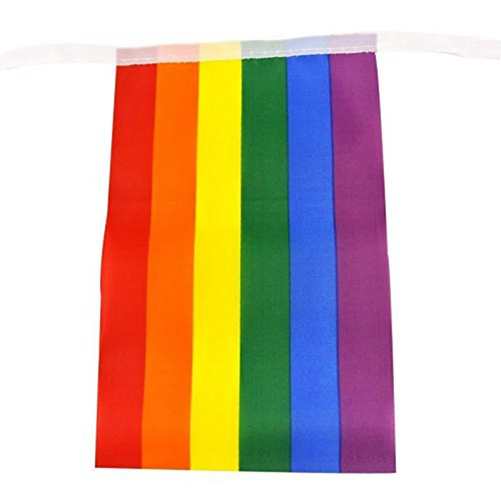 

5m 20pcs Rainbow Flag Strings Colorful Rainbow Peace Flags Banner LGBT Pride LGBT Flag Lesbian Gay Right Parade Hanging Bunting