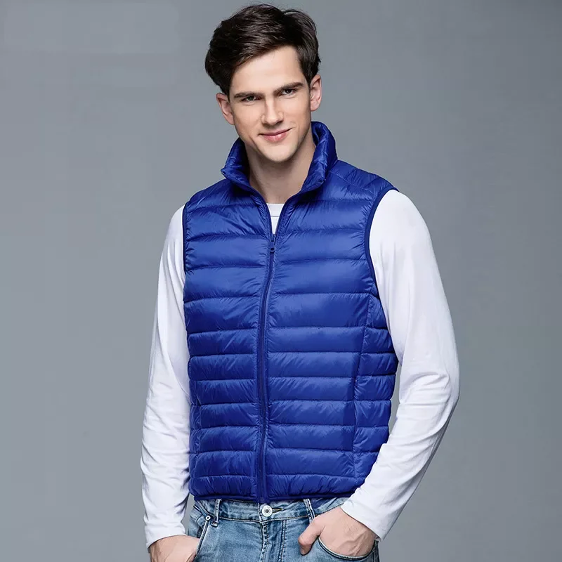 

2022New New Men's Winter Coat 90% White Duck Down Vest Portable Ultra Light Sleeveless Jacket Portable Waistcoat for Men