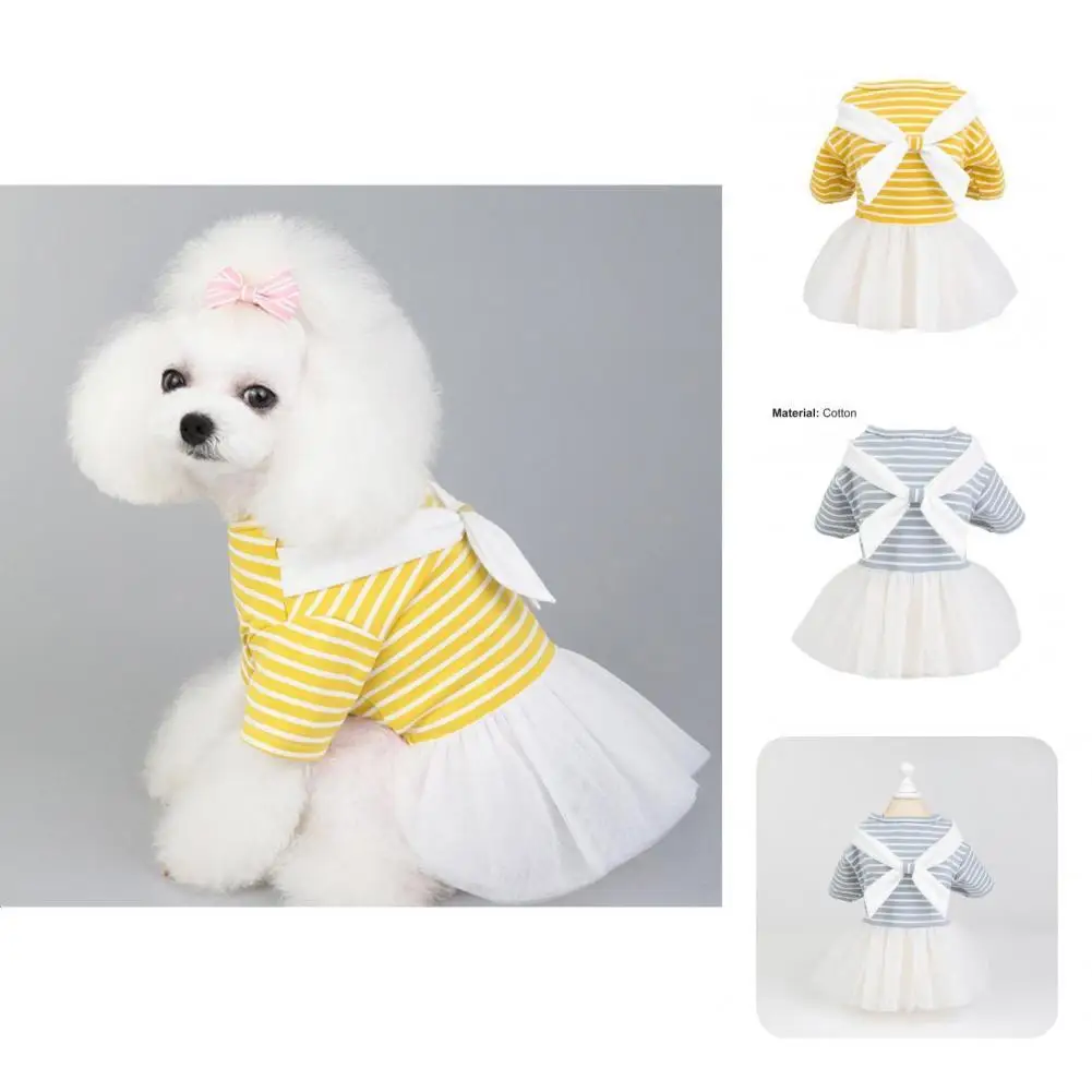 Юбка для собаки модное белое платье с галстуком-бабочкой домашних животных