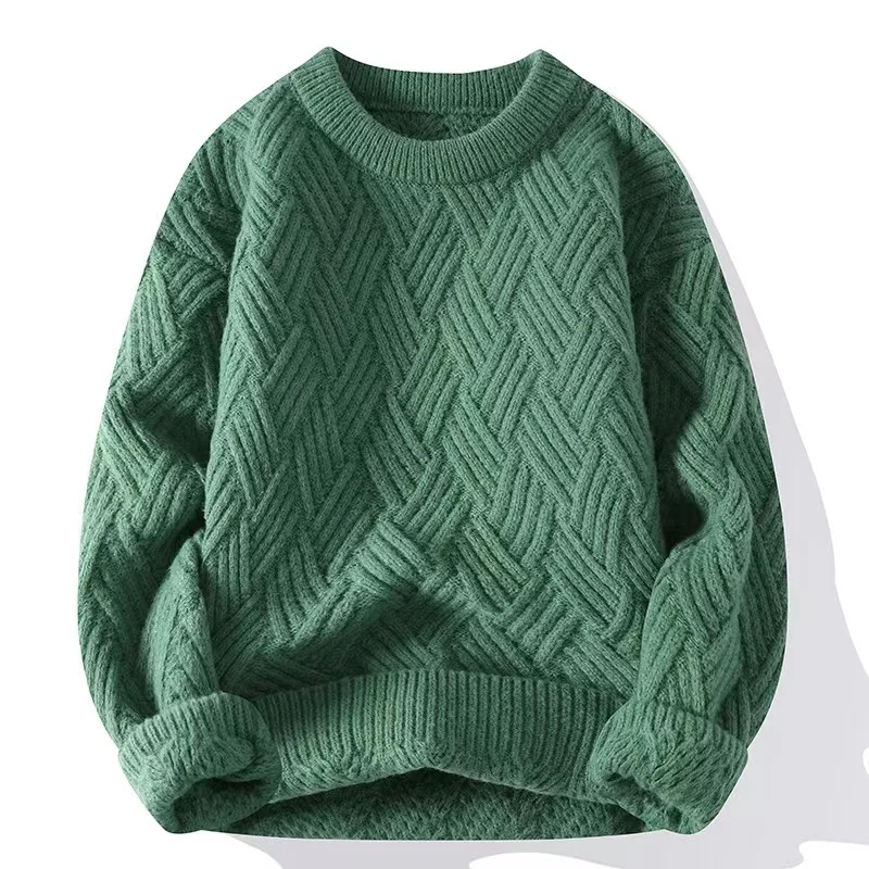 

Мужской теплый свитер, сезон осень-зима 2022, простой вязаный утепленный шерстяной свитер