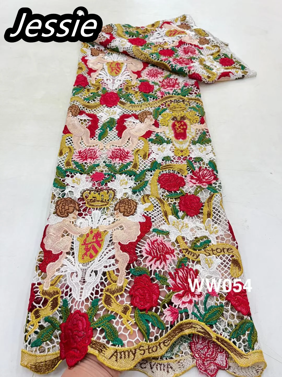 

2023 африканские Популярные Новые характеристики, высокая мода, подиум, французская Тяжелая промышленная кружевная ткань для одежды