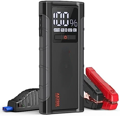 

Jump Starter, 3500A Battery Jump Starter with PD 30W Fast Charging (Up to 10L Gas/8.5L Diesel Engines), 12V Battery Starter with