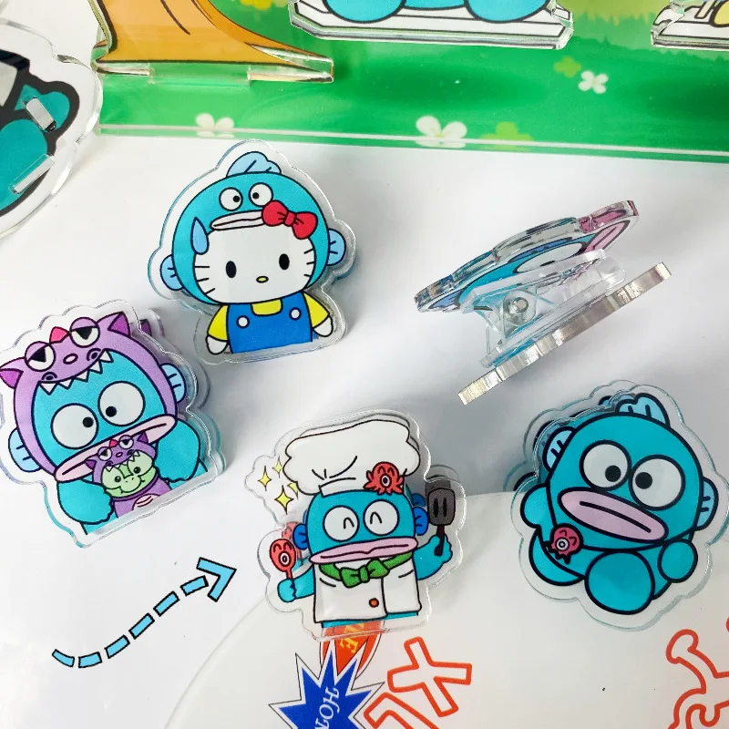 

Sanrio Hello Kitty Ugly Fish Sealing Clip Cartoon High-value Sticky Note File Organizer Transform Cat Pp Clip Study Binder Clips