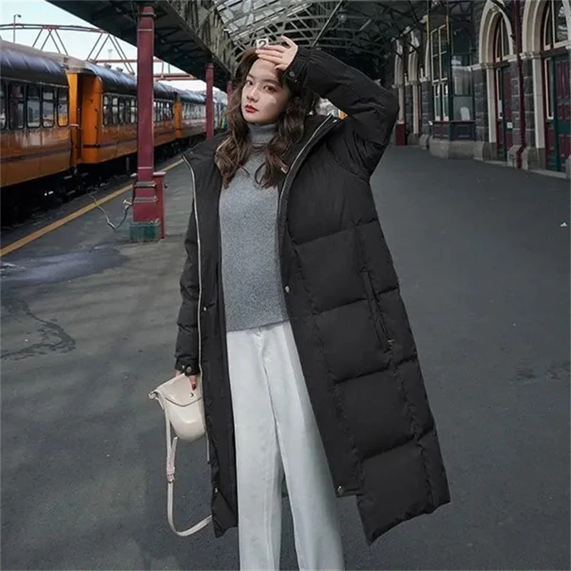 Winter Thicker Women Jackets Outerwear 2022 New Female Long Casual Warm Puffer Parkas Solid Hooded Oversize Warm Loose Coats