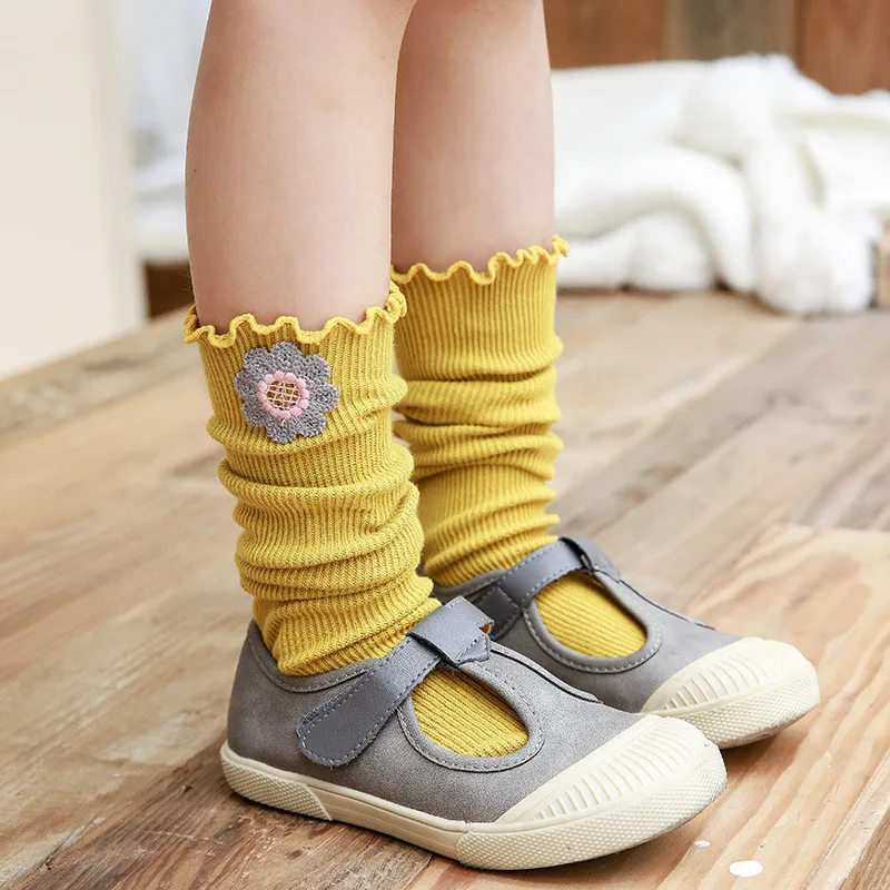 

1-8 Years Old Children Cotton Stockings Soft Ruffled Slouch Socks Baby Clothes Spring Autumn Winter Pastoral Style Socks