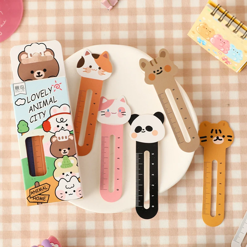 

30pcs/set Cute Ruler Series Bookmarks Kawaii Book Page Holder Reading Drawing Tools Korean Stationery for School Office Kid Gift
