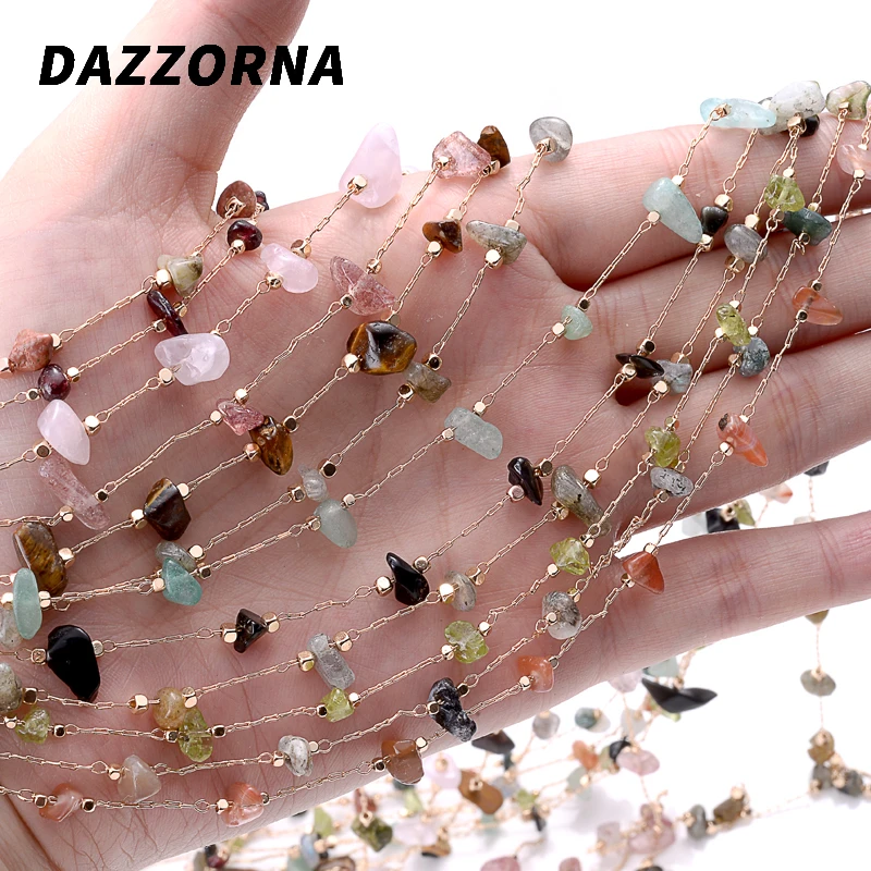 Бисер из натурального камня 1 метр металлическая цепочка гравия неправильной