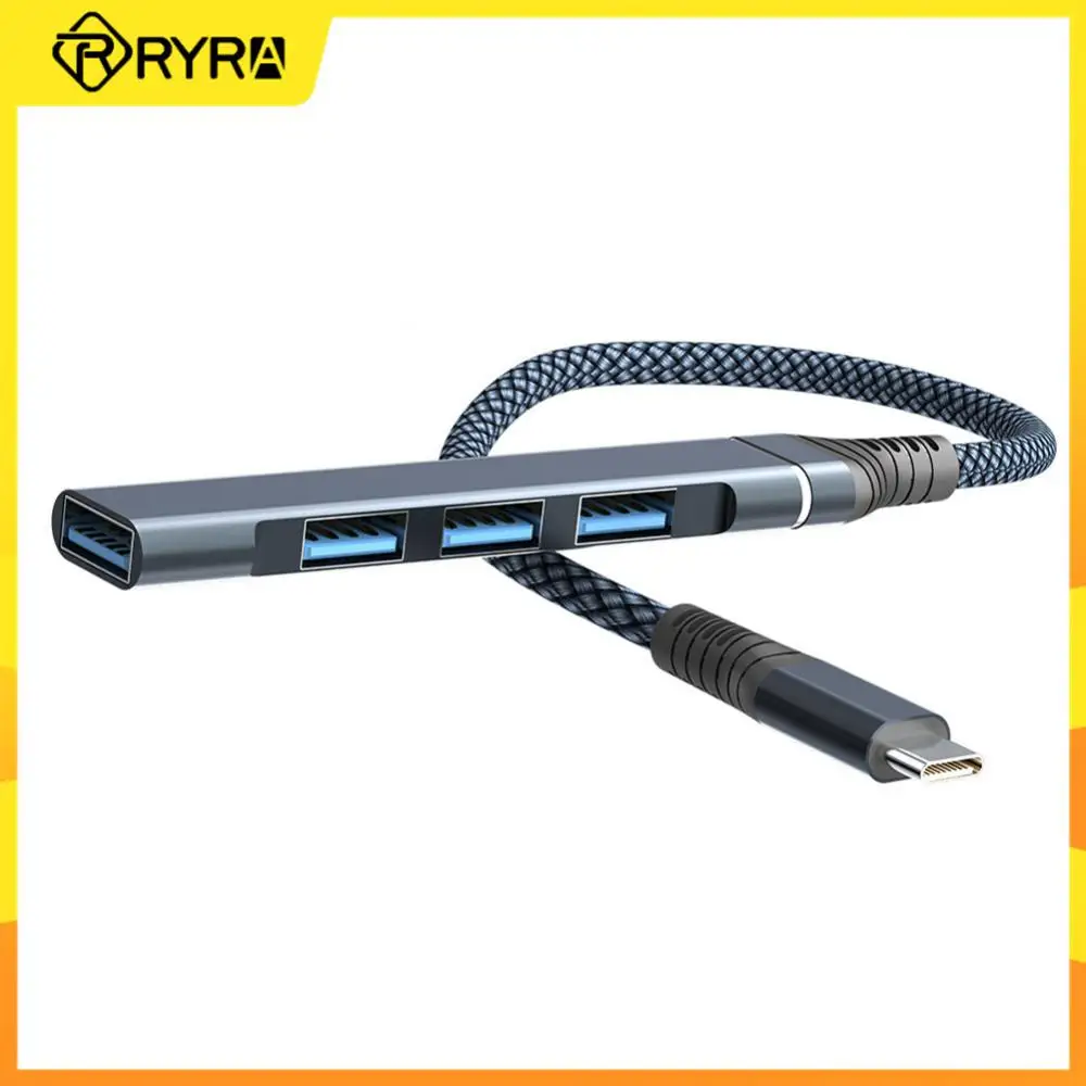 

RYRA 4 In 1 USB 3.0 Hub 4 Ports USB Type C Hub Metal Expansion Dock Fast Data Transfer Up To 5Gbps For Macbook Laptop Computer