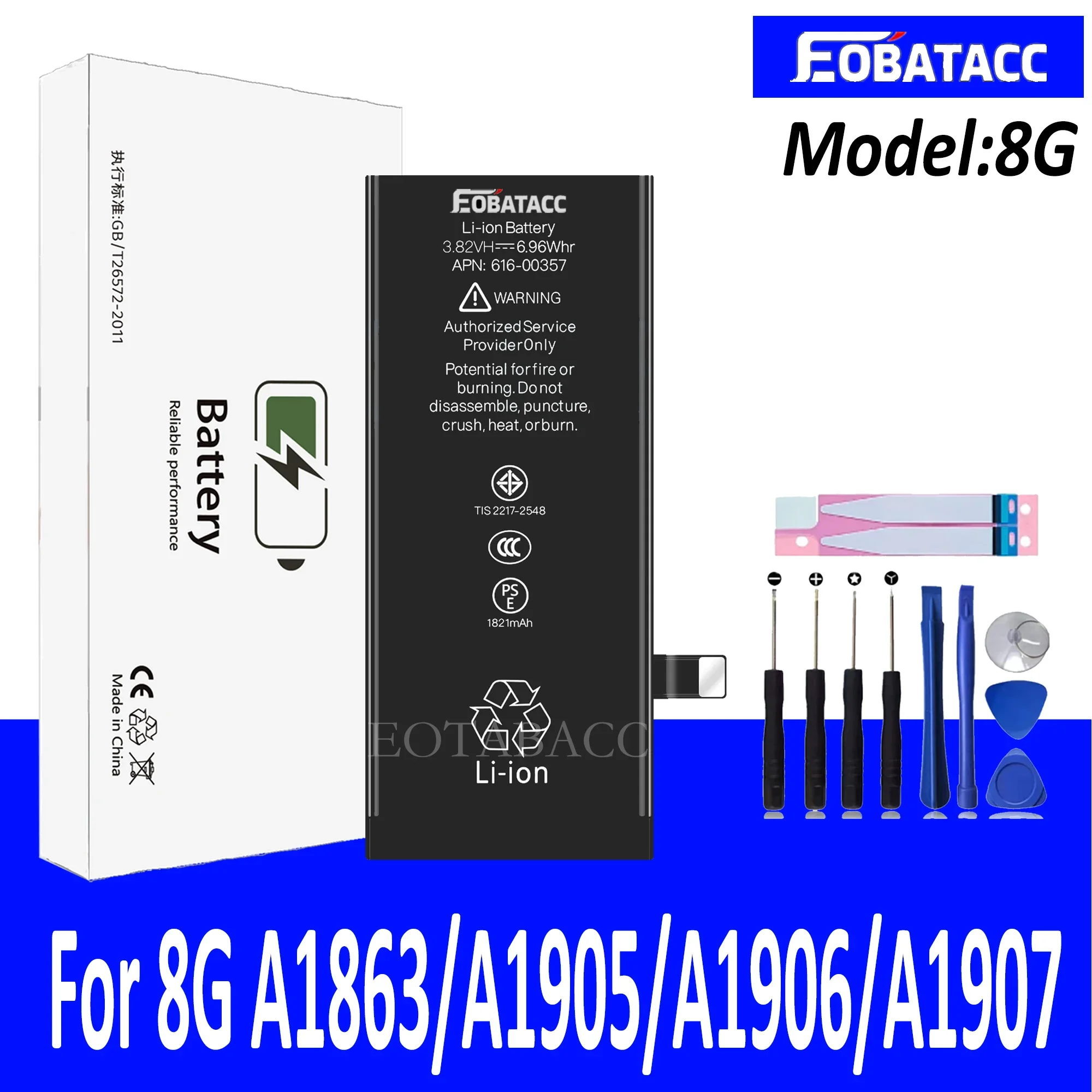 EOTABACC Высокое качество 100% оригинальный аккумулятор для iPhone 8G A1863 A1905 A1906 A1907