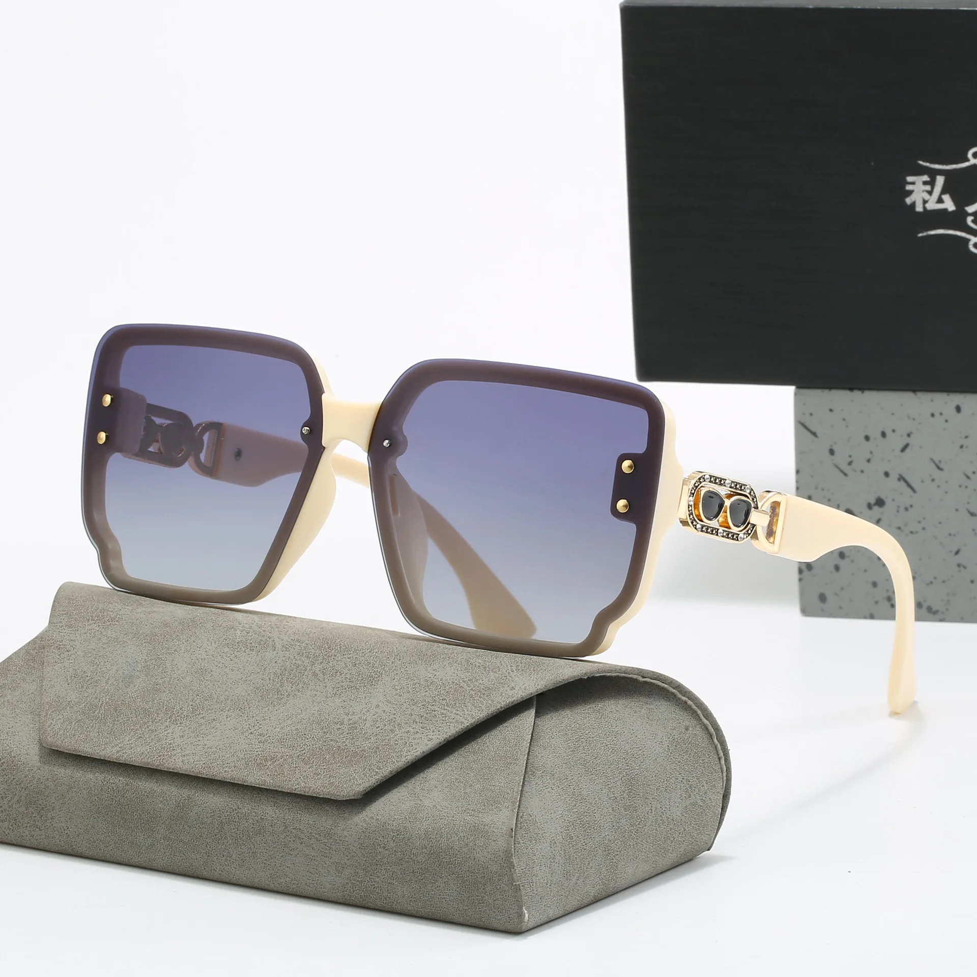 Стильные большие квадратные модные поляризационные солнцезащитные очки для