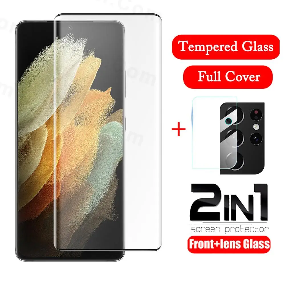 

2in1 Tempered Glass For Samsung Galaxy S21 Ultra S22 Plus 5G Screen Protector For Samsung S22 Ultra S21 S20 FE Lens Camera Film