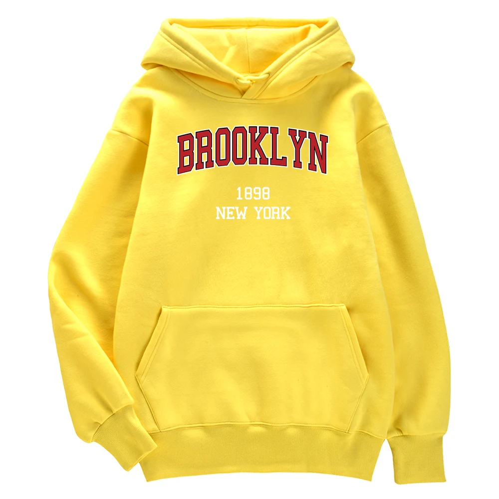 

Brooklyn 1898 New York City Letter Print Pullovers Men'S Retro Tight Clothing Harajuku Couple Tracksuit Plus Size Sport Tops