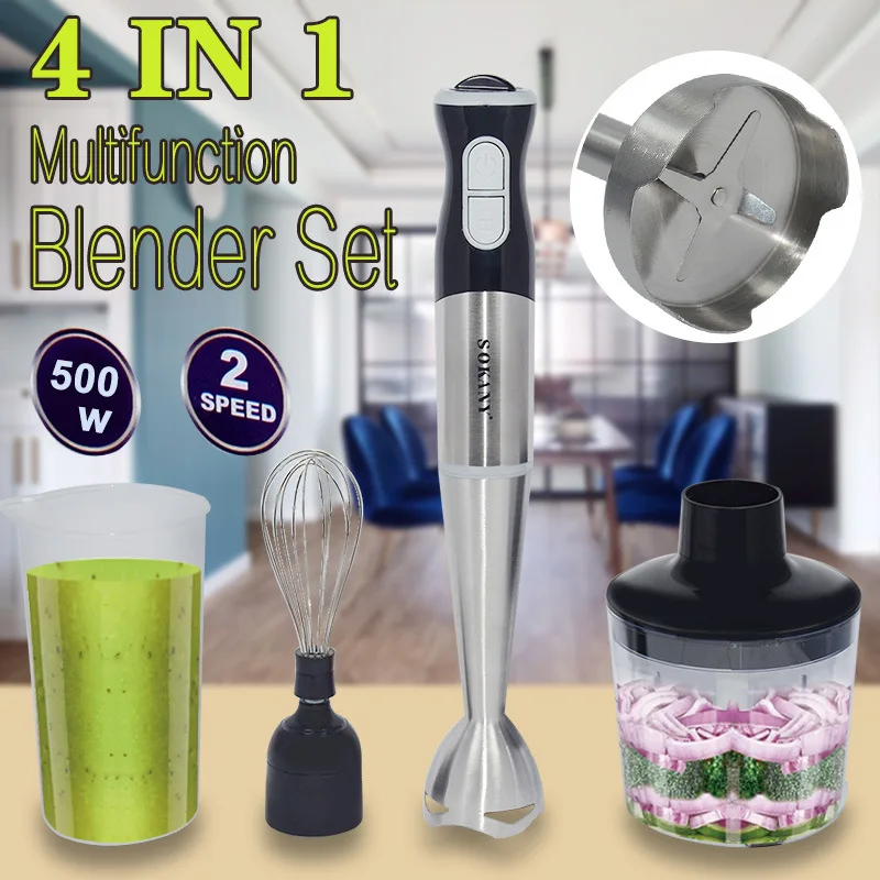 4 in 1 High Power 800W Immersion Hand Stick Blender Mixer In