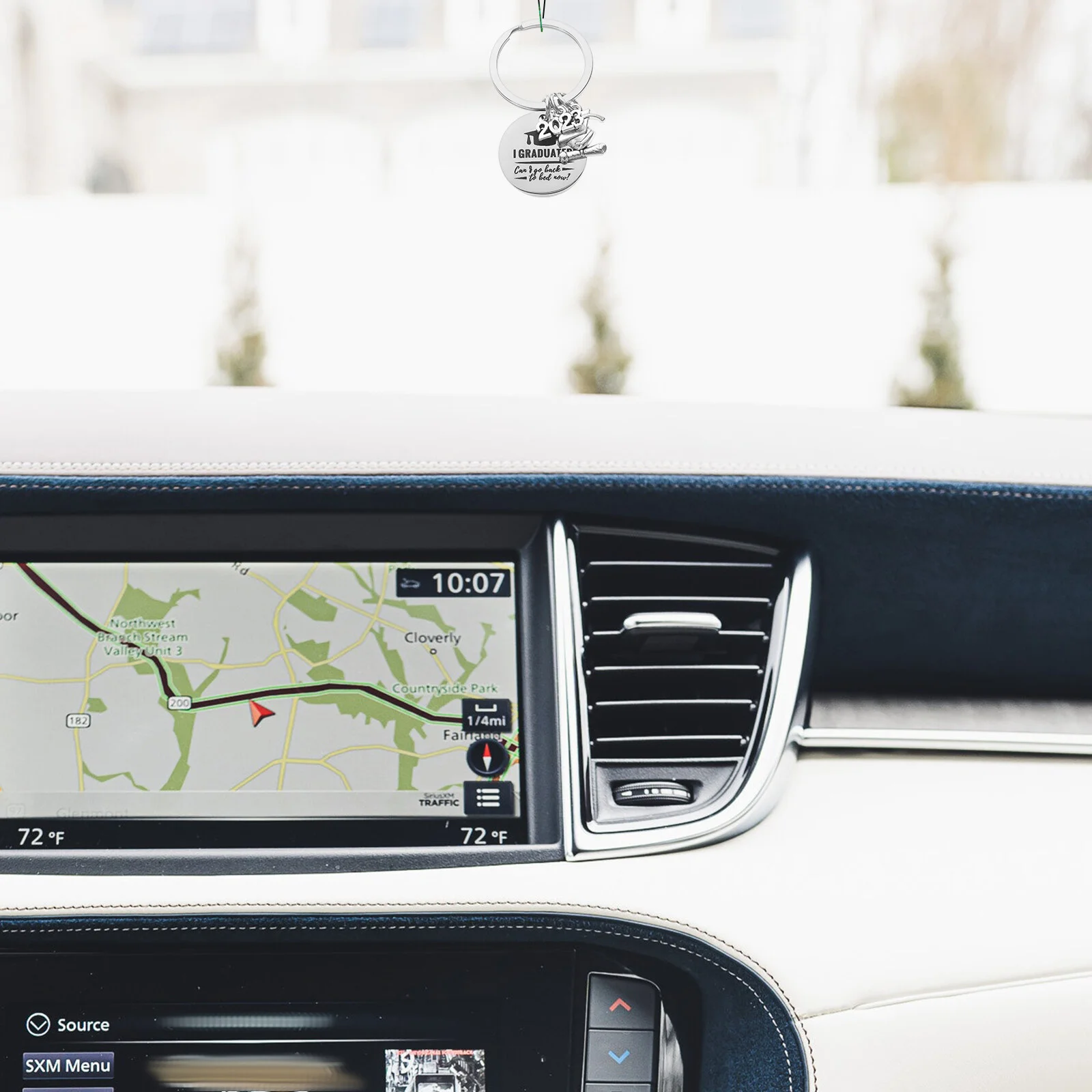 Encourage 2023 Grad Key Ring Metal Keychain Decor Graduation Gift Senior Stainless Steel