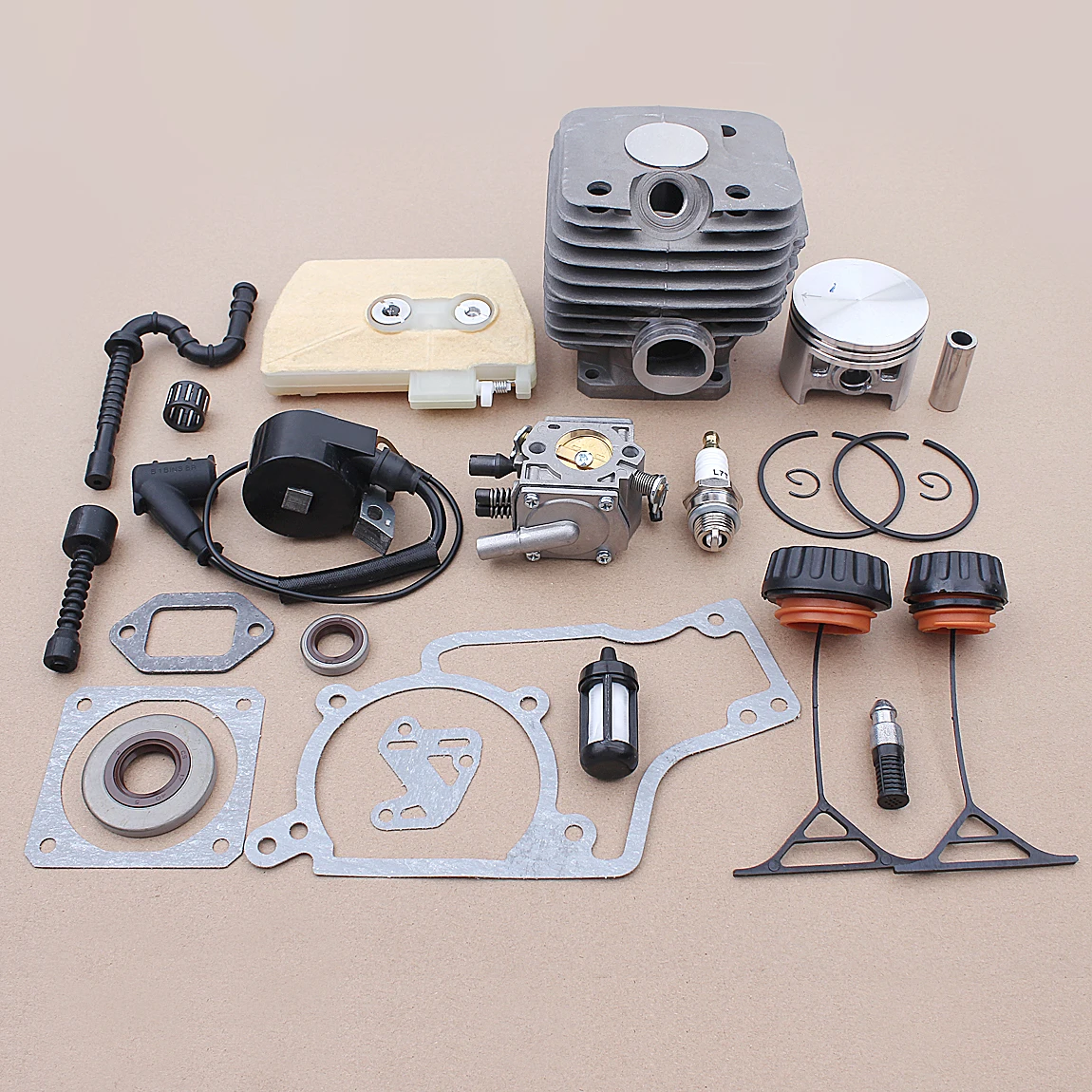52mm Carburetor Cylinder Piston Kit For Stihl 038 MS380 1119 020 1202 Chainsaws Gasoline Garden Tool Parts