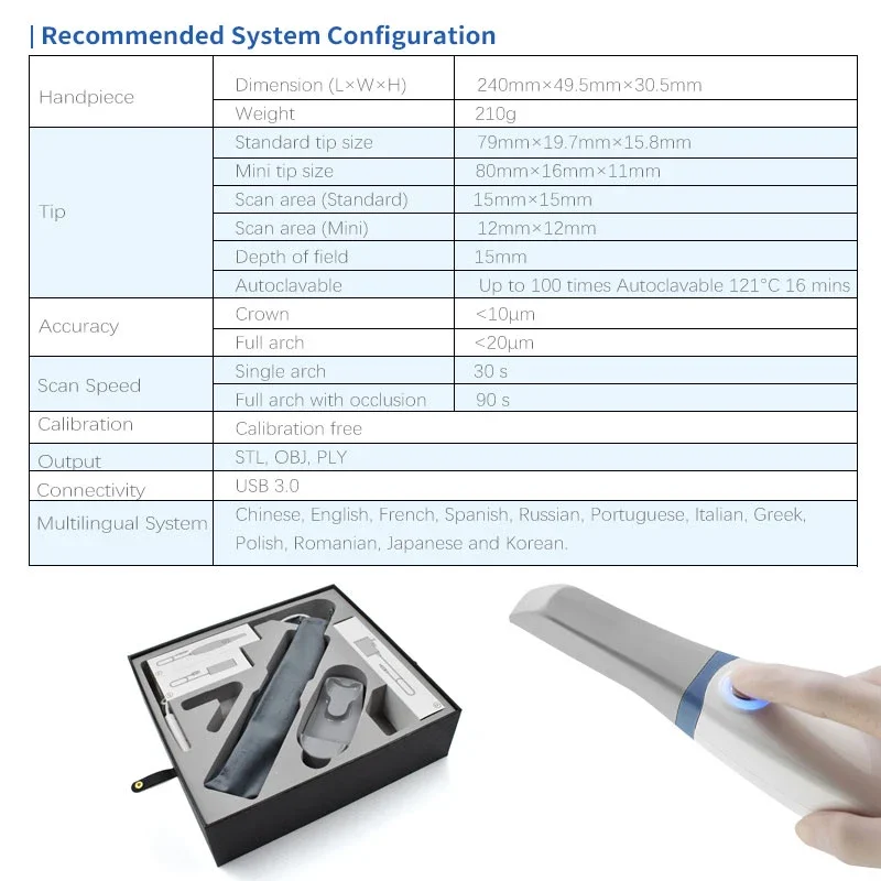 Портативный портативный цифровой внутриротовой сканер IOS 11 3D сканирование в