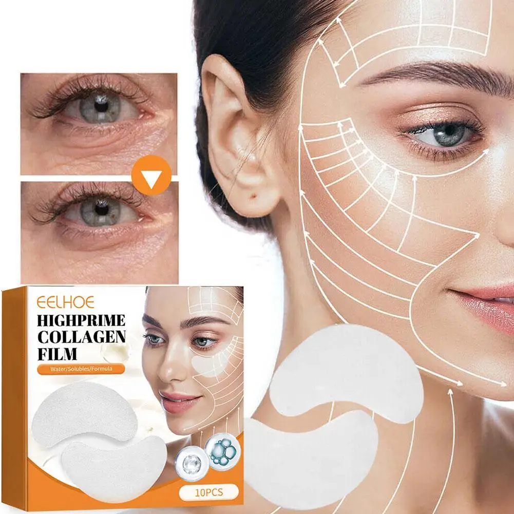 

5Pairs Highprime Collagen Soluble Film Anti Aging Wrinkles Remove Dark Circles Nourish Mask Moisturizing Lift Firming Skin Care