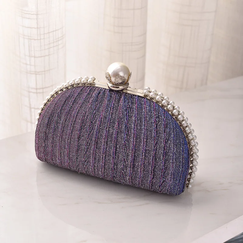 Women's Party Banquet Clutch Wedding Crossbody Bag Pearl Shell Bag Fashion Evening Handbags Luxury Chain Strap Shoulder Bags