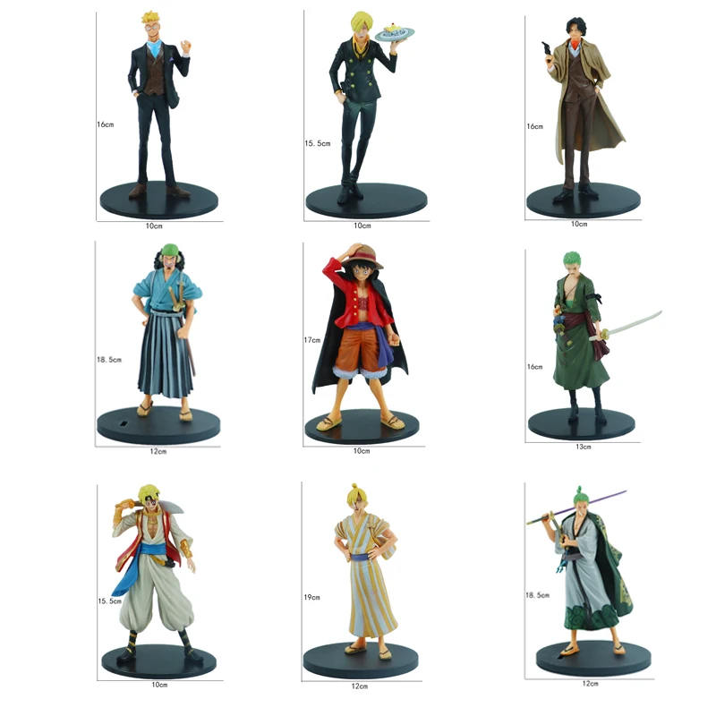 

18cm One Piece Anime Figure Pirate Warriors Monkey D Luffy Roronoa Zoro Sanji Usopp Action Figures Collectible Model Toys