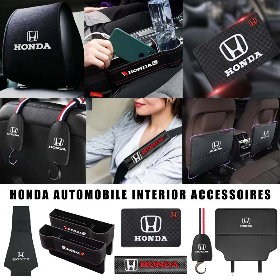 

Car Interior Accessories Headrest Seat Belt Cover Anti-Kick Pad Seat Gap Storage Box Hook Mat For Honda XR-V Spirior CRV Mugen H