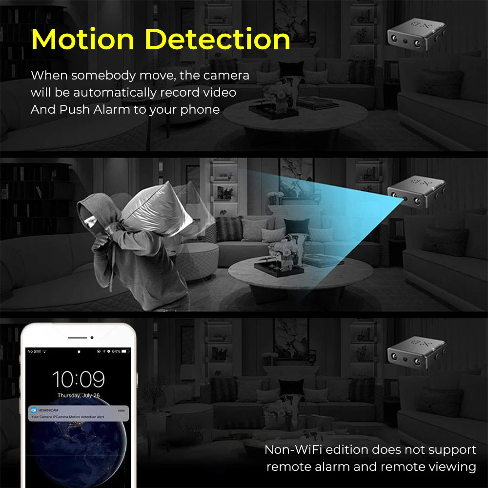 Мини-камера видеонаблюдения 1080P Full HD Wi-Fi | Электроника