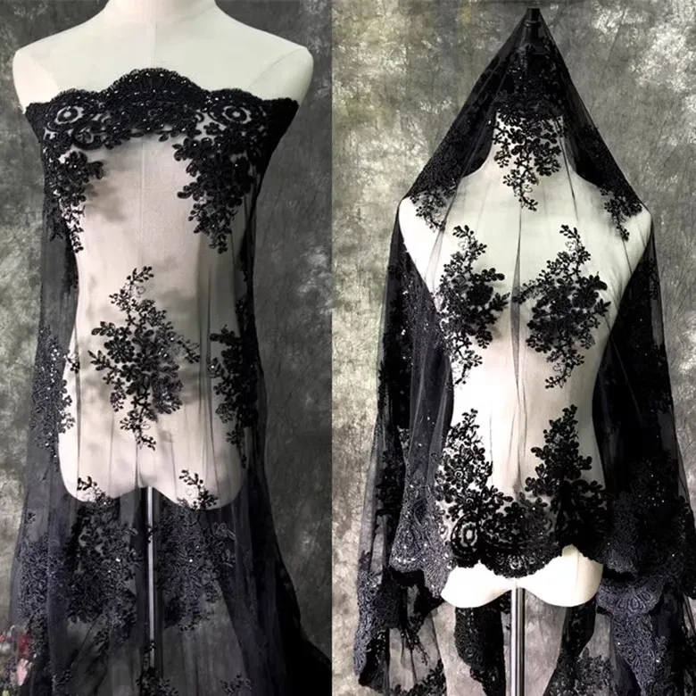 Европейские черные ресницы блестки вышивка кружева аксессуары свадебное платье