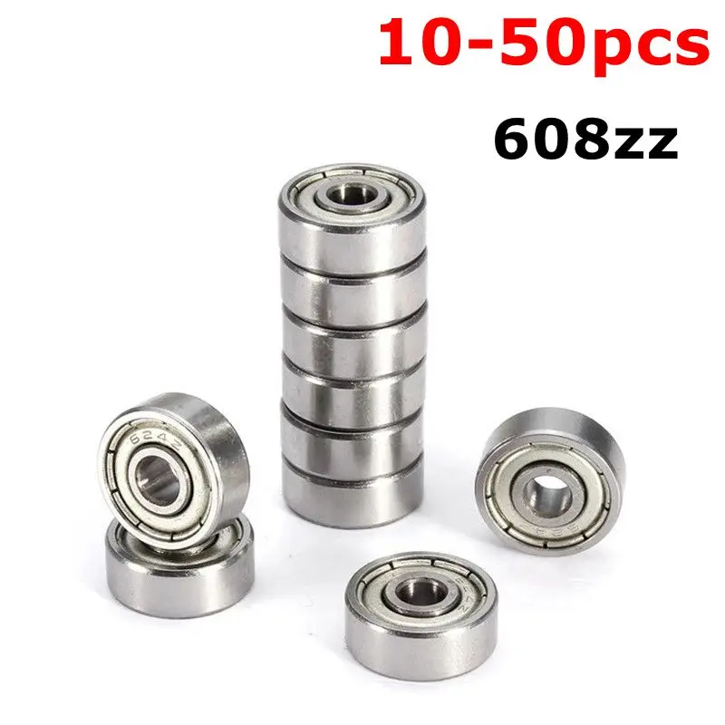 

50pcs/Set 608zz Ball Bearings Double Shielded Miniature Carbon Steel 608 Bearing For Fidget Spinner Wheel 3D Printers Parts