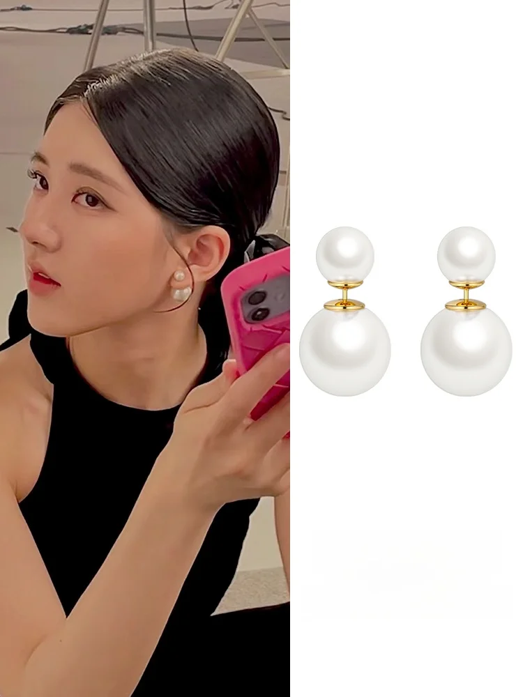 [Xiangnan] 999 серебряные серьги-гвоздики с жемчугом легкие роскошные серьги 2024 новый