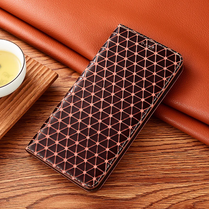 genuine leather flip cover for infinix smart 5 6 pro smart hd 2021 cases diamond veins magnetic phone shell with kickstand free global shipping
