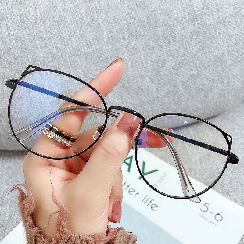 

Cute Cat Eye Blue Light Blocking Glasses Fashion Round Frame Optical Spectacle Eyeglass Computer Goggles Anti Blue Light Eyewear