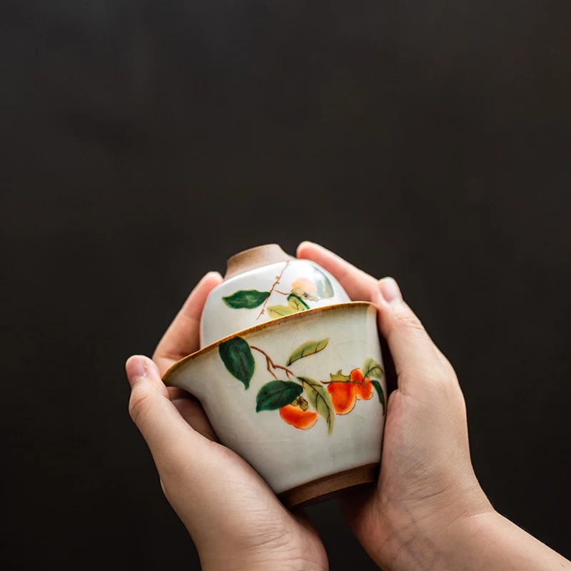 

Керамический чайный горшок Gaiwan с 2 чашками, китайский Стандартный чайный набор, посуда для напитков
