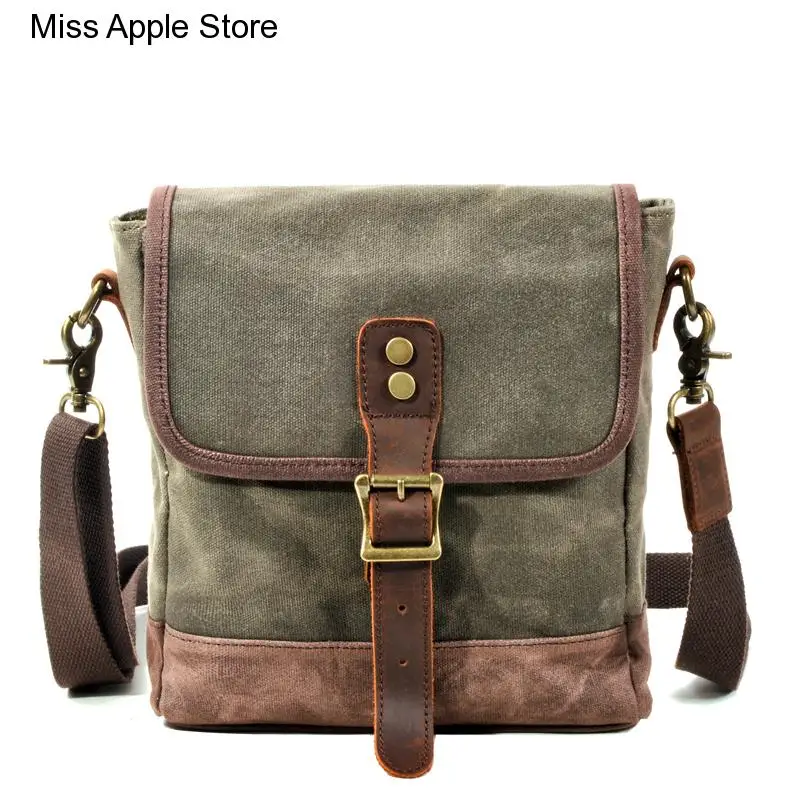 Purse Sling Shoulder Bag Olive Green waxed Canvas Everyday