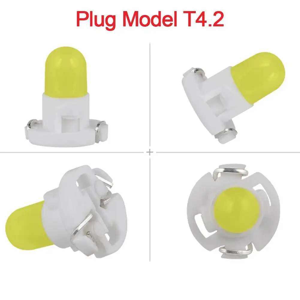10Pcs Super Bright T3 T4.2 T4.7 COB Led Bulb CANbus Car Interior Lights Indicator Dashboard Central Control Lamp Instrument - купить по