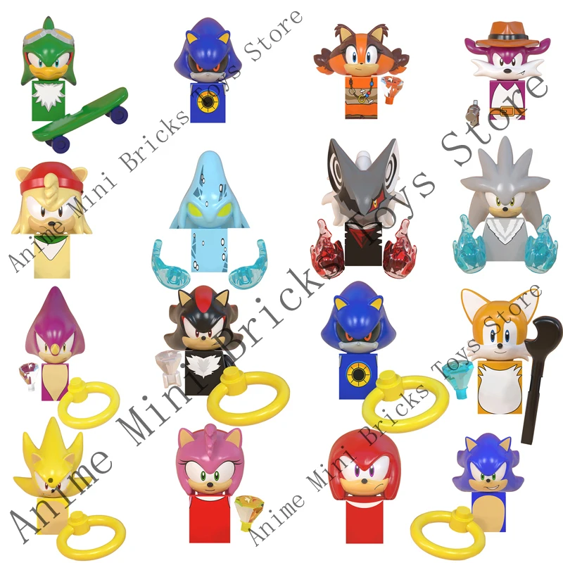 

WM6086 WM6088 Cartoon Sonic Amy Rose Ray Storm Shadow Building Blocks Building Assembled Mini Action Figures Anime Toys Kid Gift