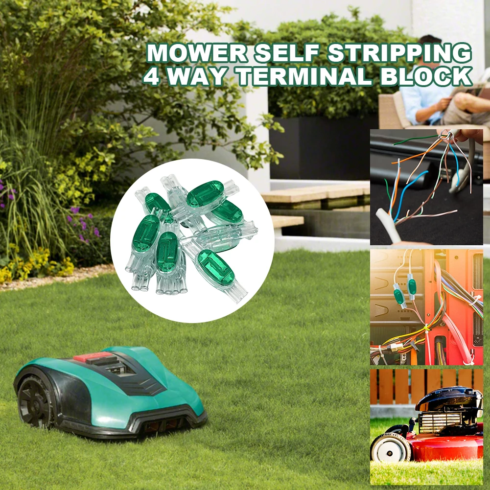 

Self-Stripping Wire Connector 4-Way Cable Connector Connection Terminals for Robotic Lawn Mower Cables for Telephone Network