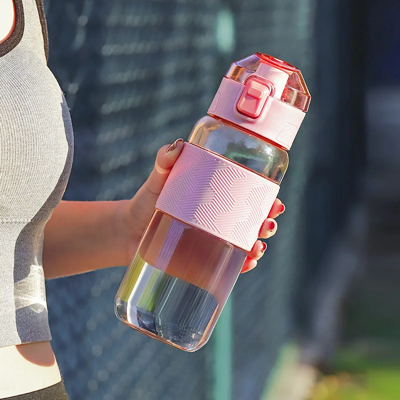 

New matching 650Ml water stretch cover Outdoor Fitness Pc material Lekvrij Cup Tijd Schaal Herinnering kettle