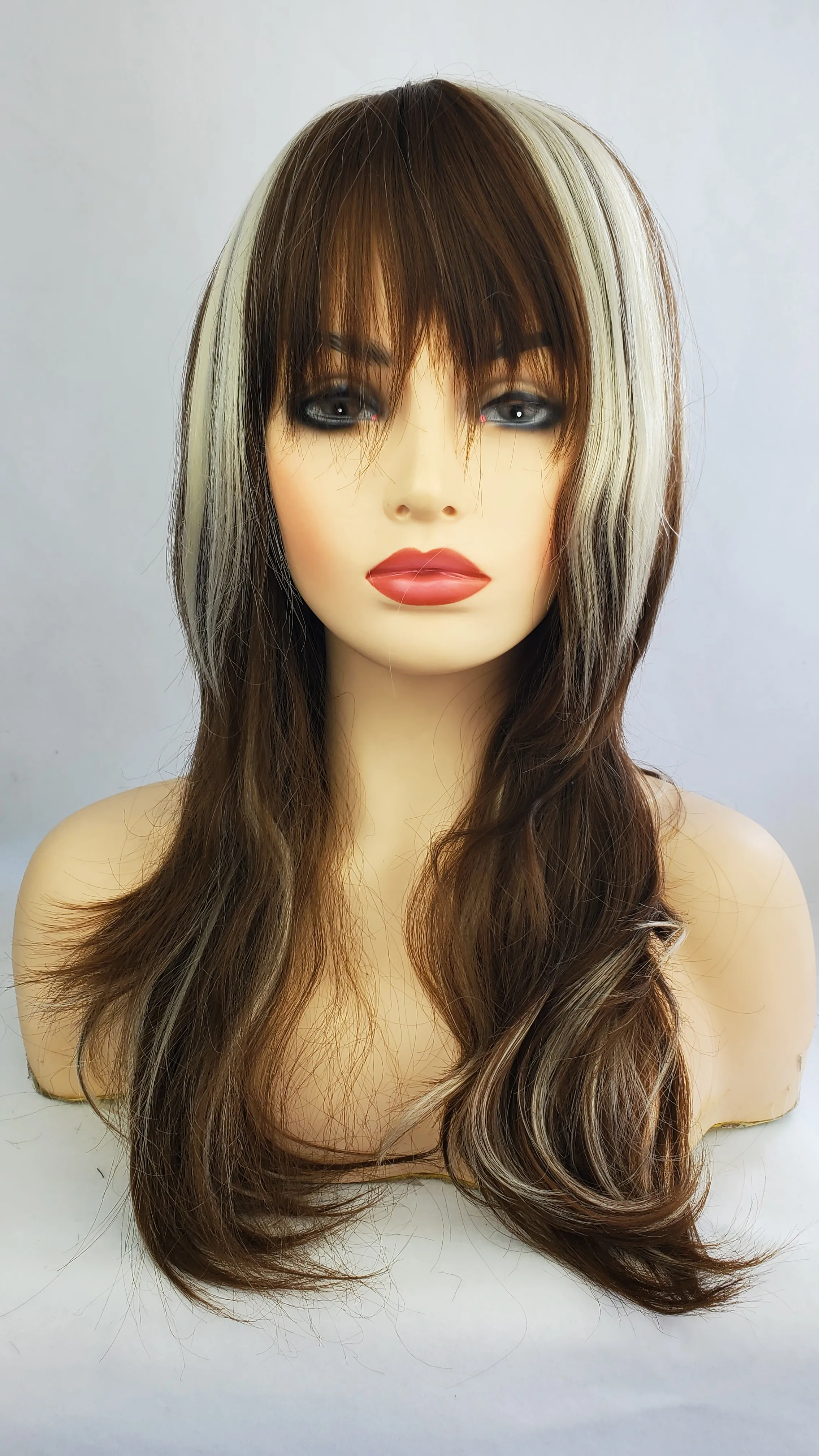 Женский длинный синтетический парик смешанных цветов