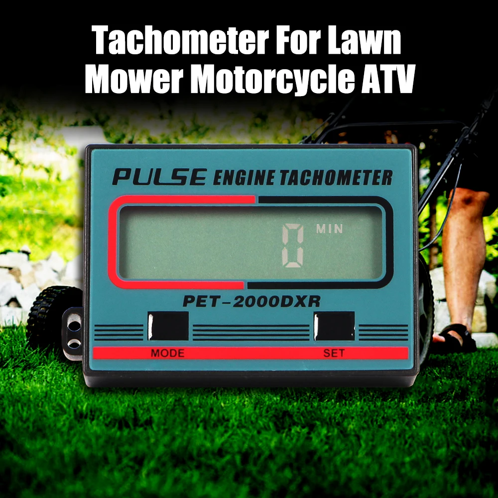 

Tachometer Gauge Pulse Engine Tach Hour Meter Digital for Motorcycle ATV Lawn Mower 2/4 Stroke Engine Spark Plugs 100-30000RPM