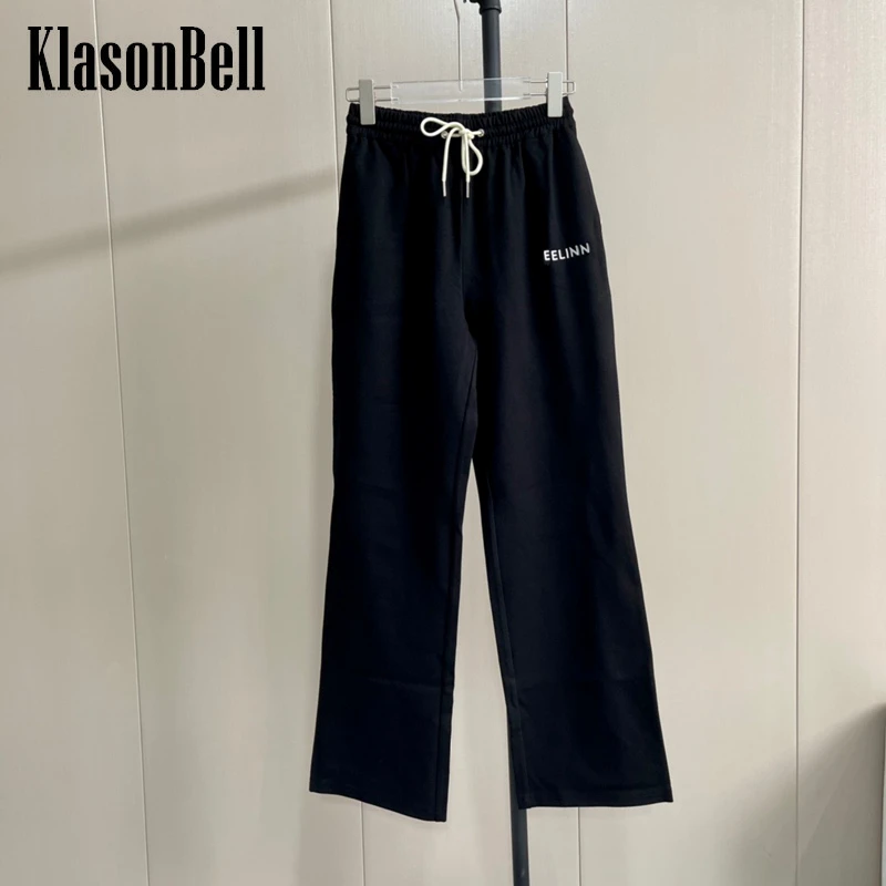 

7,13 KlasonBell вышитые буквы на шнурке черные прямые брюки для женщин